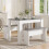 HOMAIRE Grey White Marble Dining Table Set 3