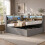 HOMAIRE Grey Velvet L-Shaped Daybed with Storage 6