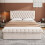 HOMAIRE Velvet Upholstered Double Bed Beige 3