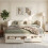 HOMAIRE Beige Linen Upholstered Daybed 90x190cm 6