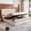 HOMAIRE Velvet Upholstered Double Bed Beige 4