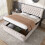 HOMAIRE Velvet Upholstered Double Bed Beige 6