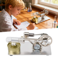 Misvayli Stirling Engine Model, Low Temp Heat Engine Kit, Steam Heat Generator Science Model with Metal Parts, Educational STEM Experiment for Adults