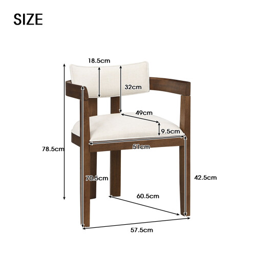 HOMAIRE Walnut Solid Wood Dining Chairs Set of 2 1