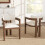 HOMAIRE Walnut Solid Wood Dining Chairs Set of 2 3