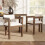 HOMAIRE Walnut Solid Wood Dining Chairs Set of 4 3