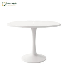 HOMAIRE Extendable Round Dining Table White