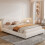 HOMAIRE 4ft6 Ottoman Bed Frame White Boucle 6