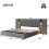 HOMAIRE King Size Upholstered Bed Grey Velvet 2