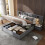 HOMAIRE King Size Upholstered Bed Grey Velvet 3
