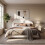 HOMAIRE 4ft6 Ottoman Bed Frame White Boucle 5