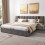 HOMAIRE King Size Upholstered Bed Grey Velvet 6