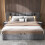 HOMAIRE King Size Upholstered Bed Grey Velvet 4