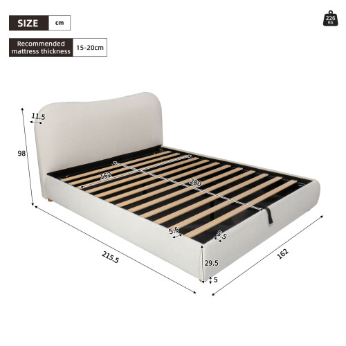 HOMAIRE Ottoman Storage Bed 150x200cm White 1