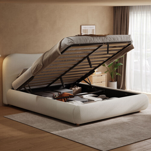 HOMAIRE Ottoman Storage Bed 150x200cm White 2