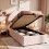 HOMAIRE Pink Velvet Upholstered Single Bed 2