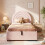 HOMAIRE Pink Velvet Upholstered Single Bed 4