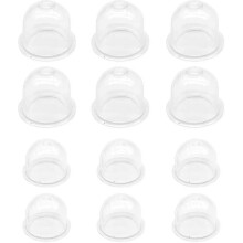 12 Pcs White Primer Bulb Pump 19mm And 22mm Clear Carburetor Oil Cup