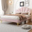 HOMAIRE Pink Velvet Double Bed with Adjustable 5