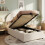 HOMAIRE Beige Boucle Upholstered Single Bed 2