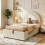 HOMAIRE Beige Boucle Upholstered Single Bed 3