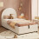 HOMAIRE Beige Velvet Upholstered Single Bed 4