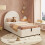 HOMAIRE Beige Velvet Upholstered Single Bed 5