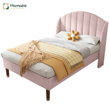 HOMAIRE Pink Velvet Single Upholstered Bed 90x190