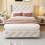 HOMAIRE Beige Linen Upholstered Single Bed 3ft 4