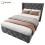 HOMAIRE Grey Velvet Single Upholstered Bed 3ft 1