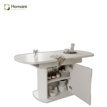 HOMAIRE Extendable White Oval Dining Table