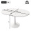 HOMAIRE Extendable Round Dining Table White 2