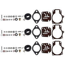 3 X Carburetor Carb Rebuild Repair Kit And Float Fit For Johnson Evinrude 396701 65 70 75