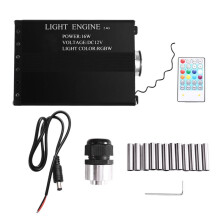 RGB Fiber Optic Light Engine 12V 16W with Remote Control, for Home Roof Starry Sky Decoration,Adjustable Flashing Speed