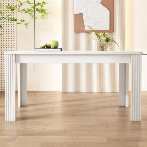 HOMAIRE 4 Seater White MDF Dining Table 2