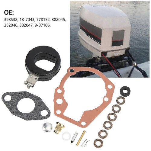 Carburetor Repair Kit for Johnson Evinrude 2-4 HP - 16pcs Set with Float Replacement 1