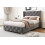 HOMAIRE Grey Velvet Single Upholstered Bed 3ft 6