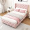 HOMAIRE Pink Velvet Single Upholstered Bed 3ft 4