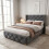 HOMAIRE Grey Velvet Single Upholstered Bed 3ft 2
