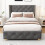 HOMAIRE Grey Velvet Single Upholstered Bed 3ft 4