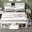 HOMAIRE White Double Bed with USB & Storage 4