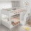 HOMAIRE Children's White Pine Bunk Bed 90x190cm 5