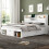 HOMAIRE White Double Bed with USB & Storage 5