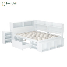 HOMAIRE Children's Double Bed with Storage White