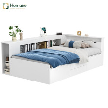 HOMAIRE Children's Single Bed with Storage White