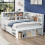 HOMAIRE Children's Double Bed with Storage White 3