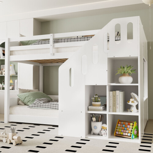HOMAIRE Children's White Pine Bunk Bed 90x190cm 2