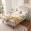 HOMAIRE Single Velvet Upholstered Bed Beige 3