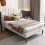HOMAIRE Single Velvet Upholstered Bed Beige 4