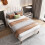 HOMAIRE Single Velvet Upholstered Bed Beige 5